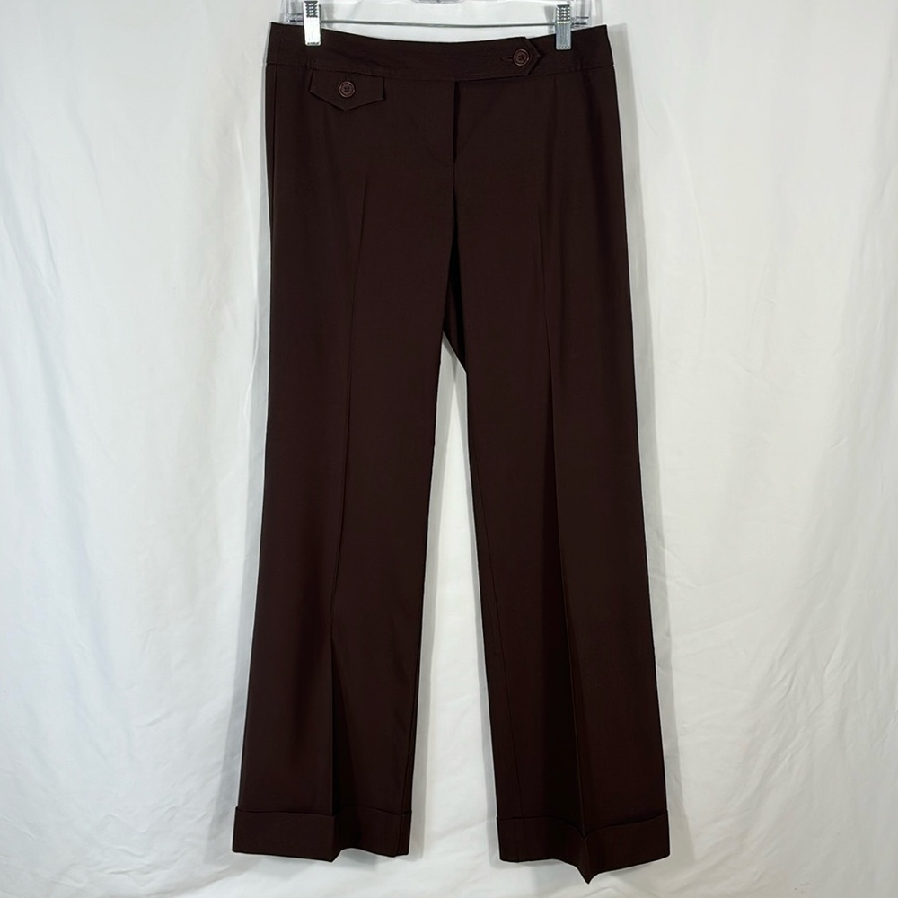 Trina Turk Wide Leg Cuffed Ankle Dress Pants | Size 4